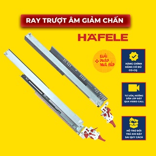 Ray trượt âm giảm chấn Hafele 500mm, Thanh ray trượt ngăn kéo Hafele 433.32.075 tải trọng 30kg độ dài 500mm
