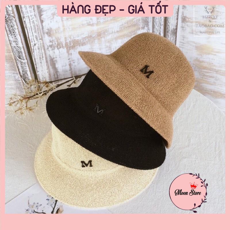 Mũ cói, nón cói chữ M style Hàn Quốc