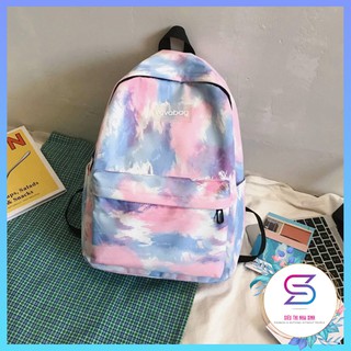 Balo Nữ Thời Trang Họa Tiết Loang Vovabag 💎 Balo Đi Học, Đi Chơi Phong Cách Hot 2020 💎 FREESHIP