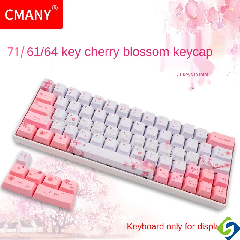 Lychee Gaming OEM PBT keycap 61 / 64 / 71 / 80 / 84 / 87 / 104 key PBT Sakura anh đào hồng RK61 / RK
