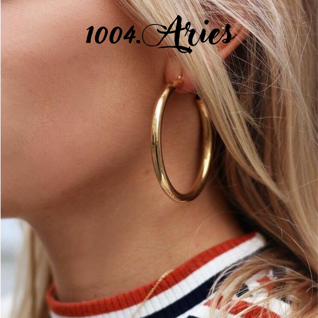 Bông tai tròn /xoắn cá tính cho nữ -1004 ARIES