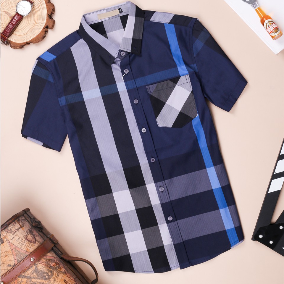 Áo Sơ Mi Nam Caro Kboy Shop Tay Ngắn Cotton Spandex Cao Cấp Form Rộng, Đẹp, Big Size Thấm Hút Mồ Hôi - T1954 - 1 | BigBuy360 - bigbuy360.vn