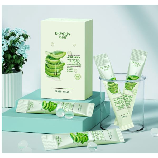 Hộp 20 Gói mặt Nạ Ngủ Nha đam Việt quất Bioaqua Cấp nước Dưỡng trắng da