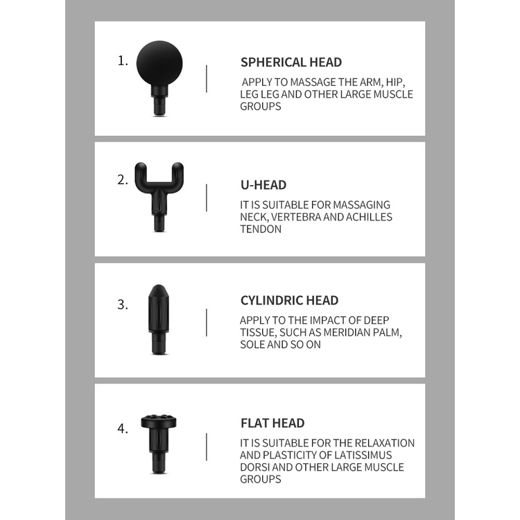 [Hàng mới về] Máy massage cầm tay Fascia Gun phiên bản mini BX720 4 đầu massage
