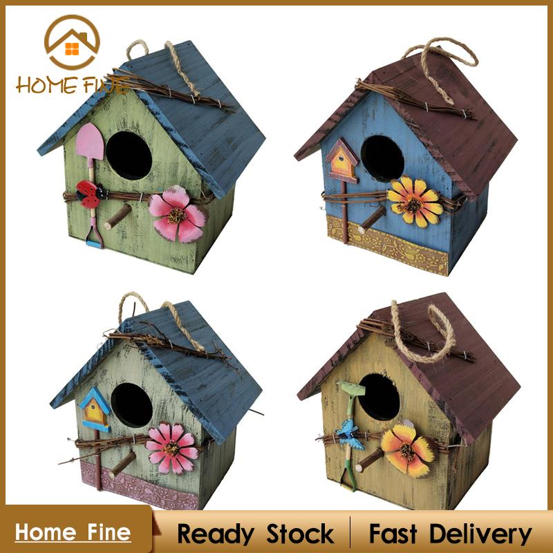 Tổ Chim Bằng Gỗ Treo Trang Trí Sân Vườn