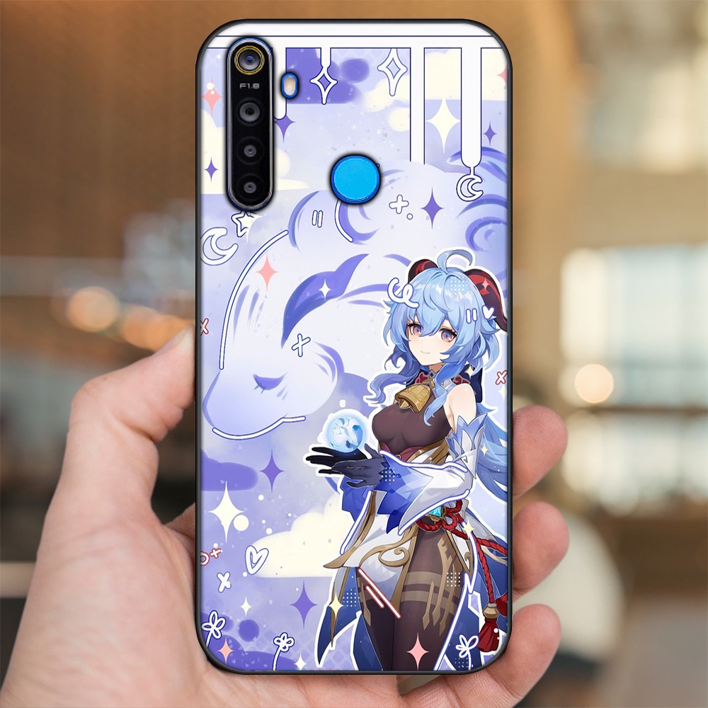 Ốp lưng Realme 5, 5 Pro viền đen in hình Ganyu Genshin Impact