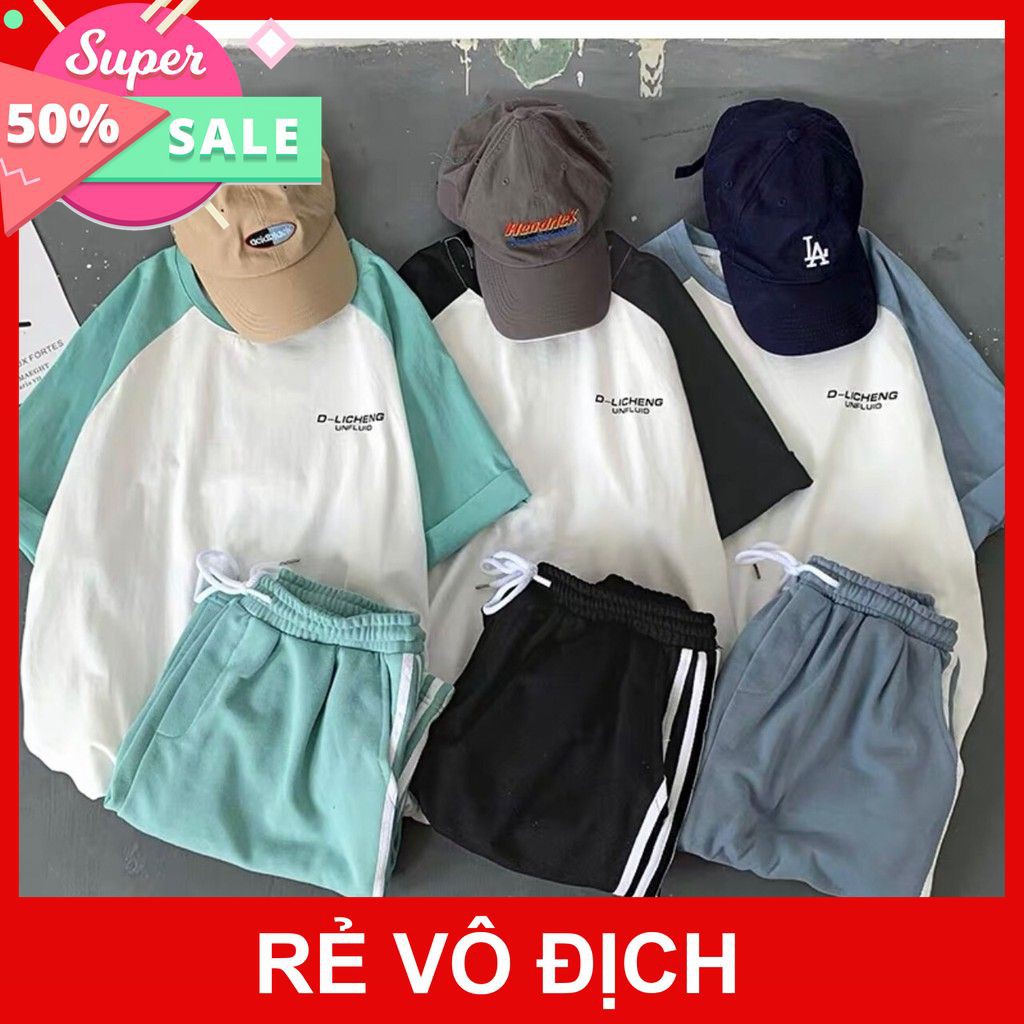 Set Bộ Đồ Nam Áo Thun Ngắn Tay Cổ Tròn EIGHT Kết Hợp Quần Short Đùi Phối Túi Kiểu Dáng