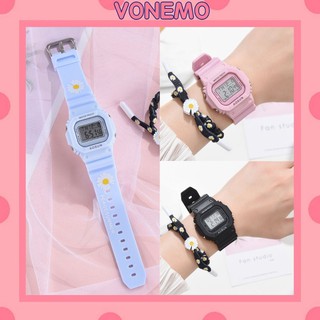 Đồng hồ điện tử nam nữ Aosun dây hoa cúc mẫu mới cực hot DH106