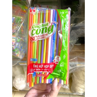 1 bịch ống hút nhựa cong phi 6 (80 ống)