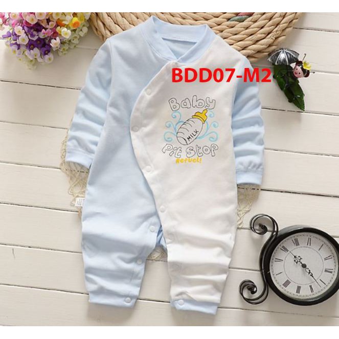 [Bodysuit cao cấp] Body dài tay dễ thương Cotton cho bé trai bé gái BDD07