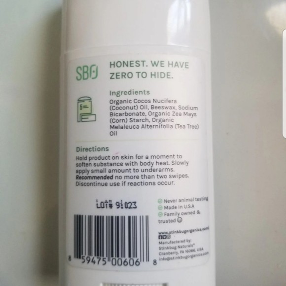 Lăn sáp khử mùi StinkBug SBO Naturals Tea Tree Deodorant 60g (Mỹ)