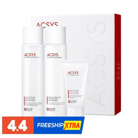 Bộ dưỡng da mụn, nhờn dịu nhẹ làm sạch sâu, sáng da SNP Acsys