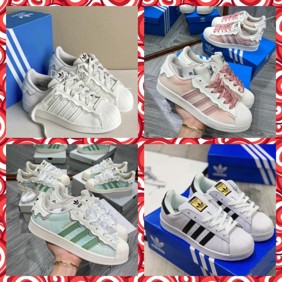 Giày Sneaker Thể Thao nam Nữ _Adidas Superstar_ Mũi sò cao cấp 4 màu: Kem, Hồng, Xanh, Trắng Full box 😄