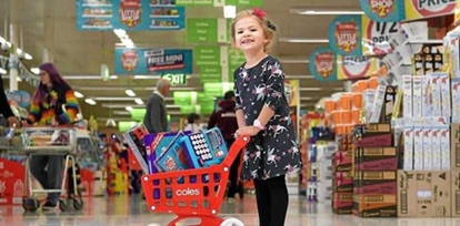 Xe đẩy siêu thị coles cho bé