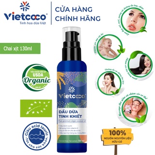 Dầu dừa vietcoco tinh khiết mỹ phẩm Làm đẹp, dưỡng tóc, dưỡng mi, dưỡng da chai xịt.