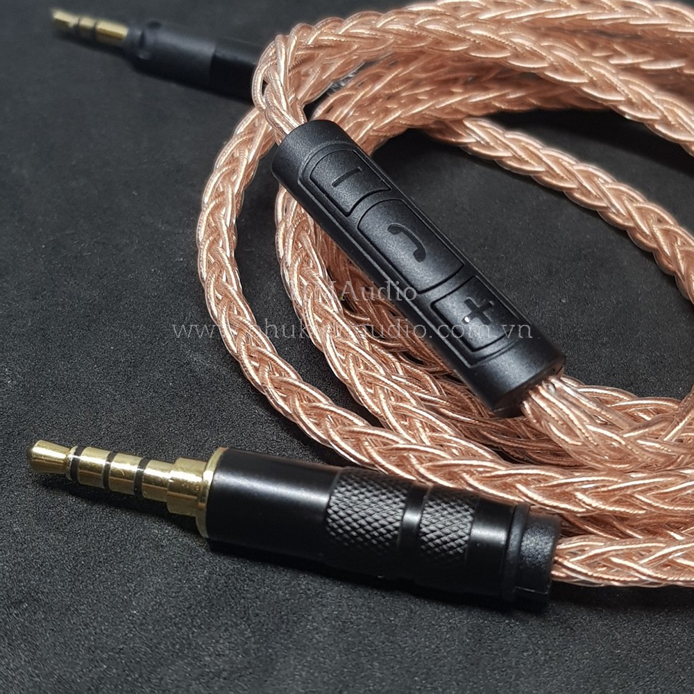 Dây tai nghe đồng OFC 1.0mm tết 8 - Sennheiser HD598/ HD560s