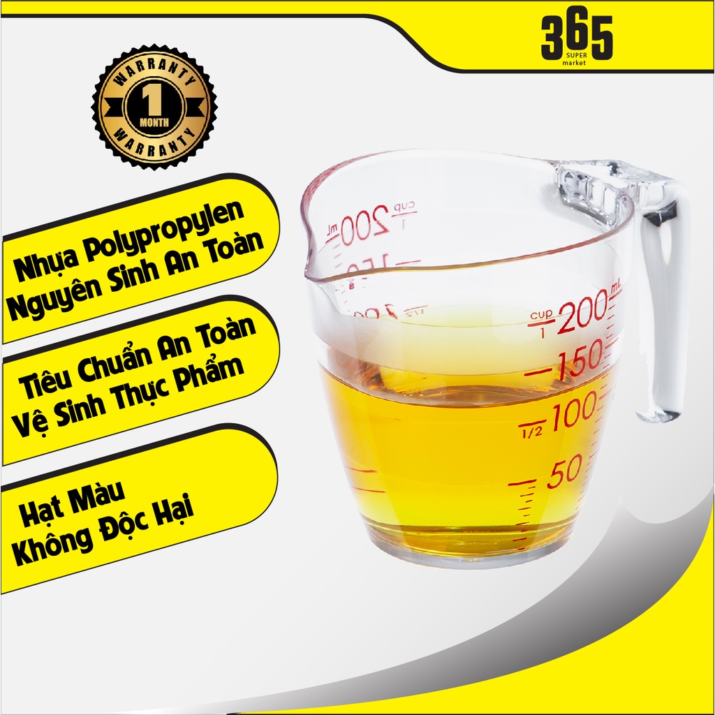 Cốc đong - YOKO INOCHI nhựa định lượng 200ml dung dịch dùng trong nấu ăn pha chế nhựa nguyên sinh kháng khuẩn Ag+ CD