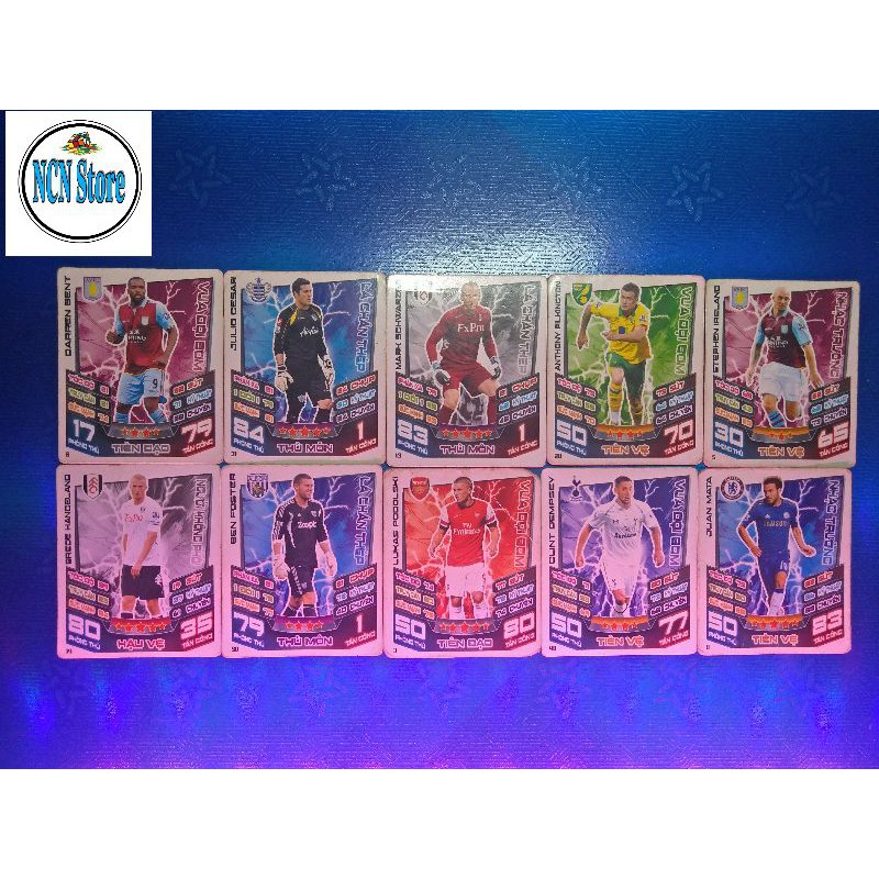 [ Một thẻ ] Thẻ cầu thủ Match Attax mùa giải 2012-2013(tặng seal bọc thẻ)