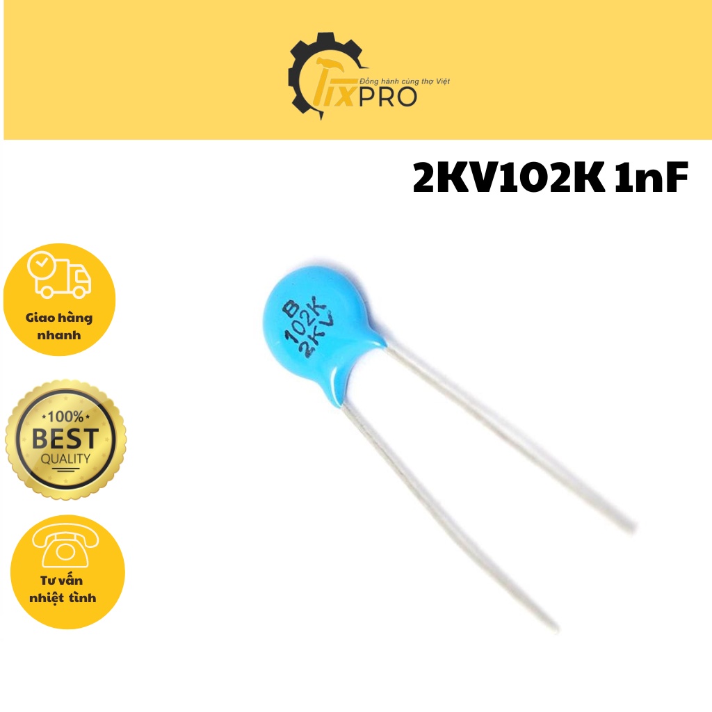 Tụ cao áp 2KV102K 1nF 2000V (Túi 10c)