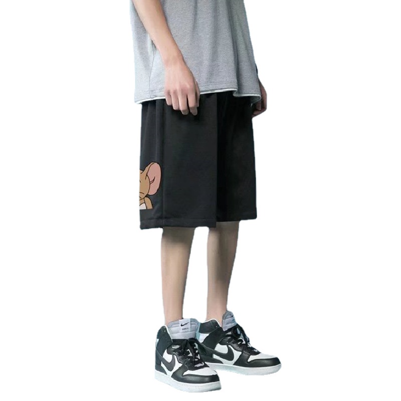 Quần short thể thao dáng rộng in hình hoạt hình phong cách Nhật Bản thời trang mùa hè dành cho nam M-8XL