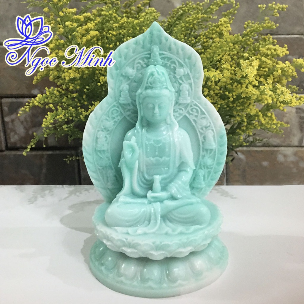 Tượng phật quan âm bồ tát  Có Nhiều Màu cao 15 cm mang bình an