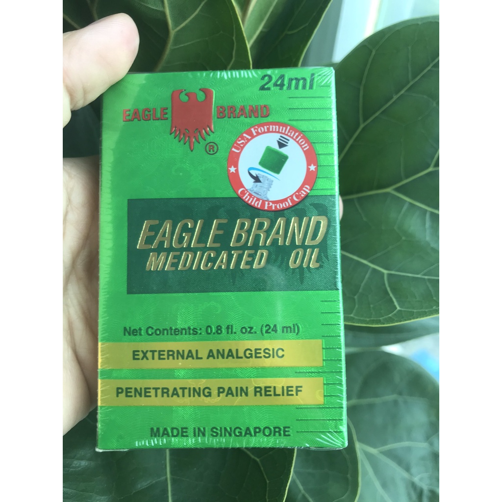 Dầu gió xanh EAGLE BRAND Medicated Oil 24ml (dầu xanh 2 nắp - dầu gió xanh con ó - dầu gió Mỹ)