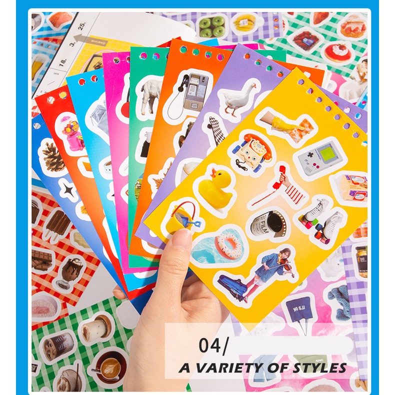 Set 30 / 50 Thẻ Sticker Combo Nhiều Loại Dạng Cuốn Lò Xo Y2K Style