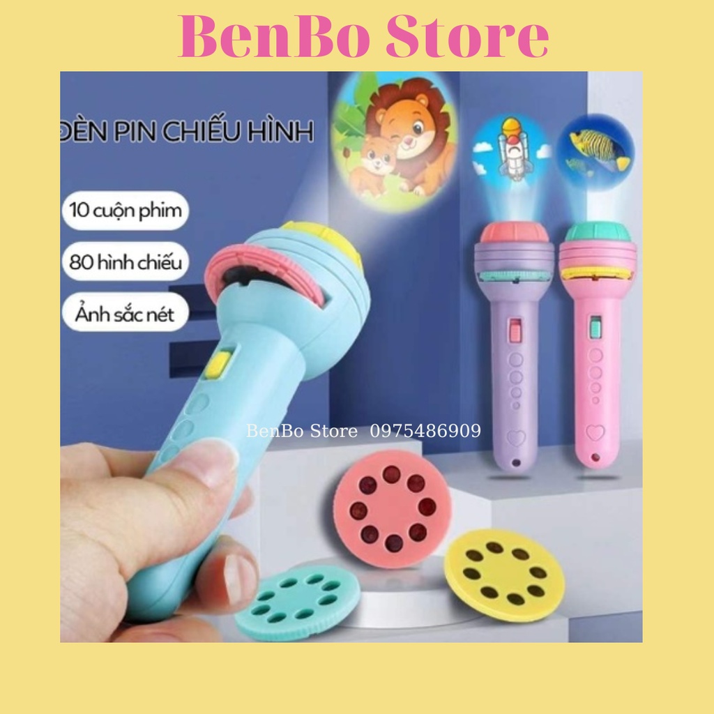 Đèn pin chiếu hình đủ bộ 80 hình ảnh cho bé