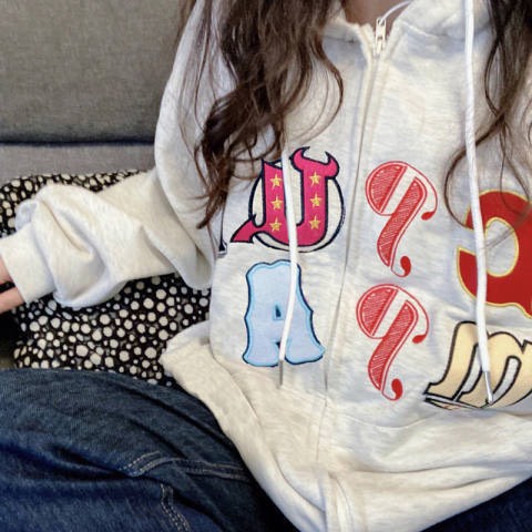 Áo Khoác Hoodie Chữ Cái Form To Nam Nữ Unisex Mũ 2 Lớp This Dáng Rộng Tay Bồng