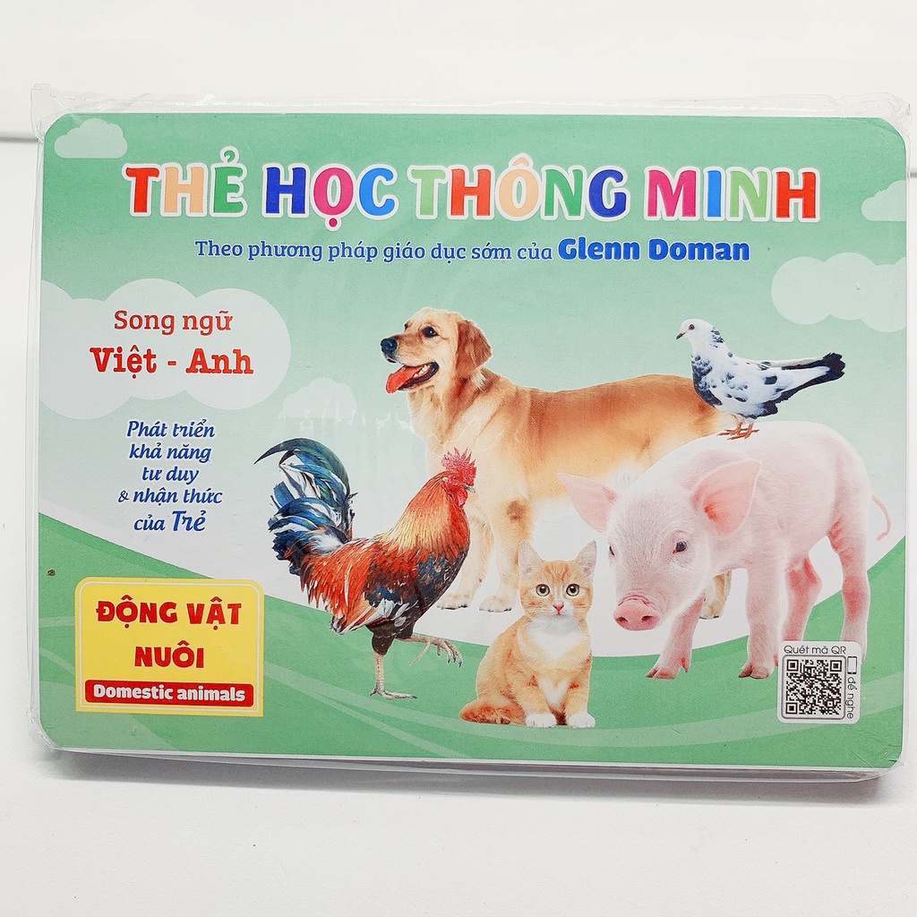 FLASH CARD - Bộ thẻ học thông minh song ngữ Việt - Anh có VIDEO PHÁT ÂM theo phương pháp giáo dục sớm của Glenn Doman