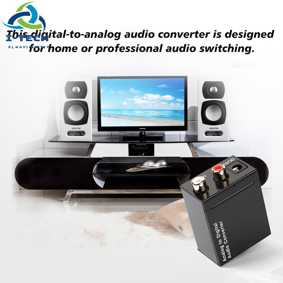 Digital Optical Coaxial Toslink Signal to Analog Audio Converter Adapter RCA