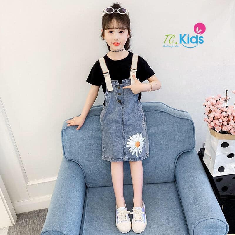 Đầm yếm jean sang chảnh cho bé diện đi chơi đi tiệc 4 mùa