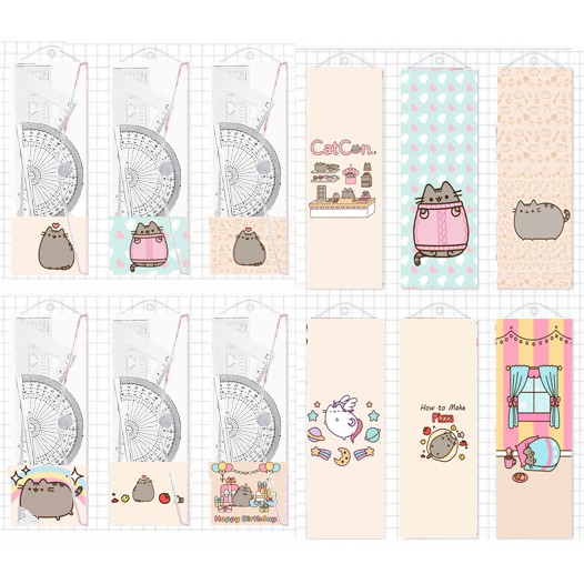 Bộ eke thước kẻ pusheen EKI4 bộ eke cute bộ eke dễ thương