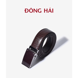 Nịt nam Đông Hải da bò cao cấp dập vân  sang trọng đầu khóa tự động -  NITTDPU580