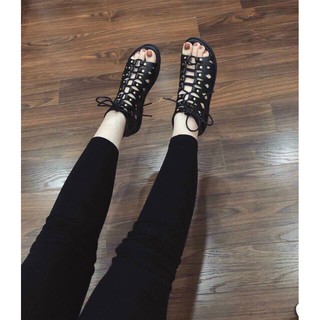 Sandal chiến binh hở mũi buộc dây