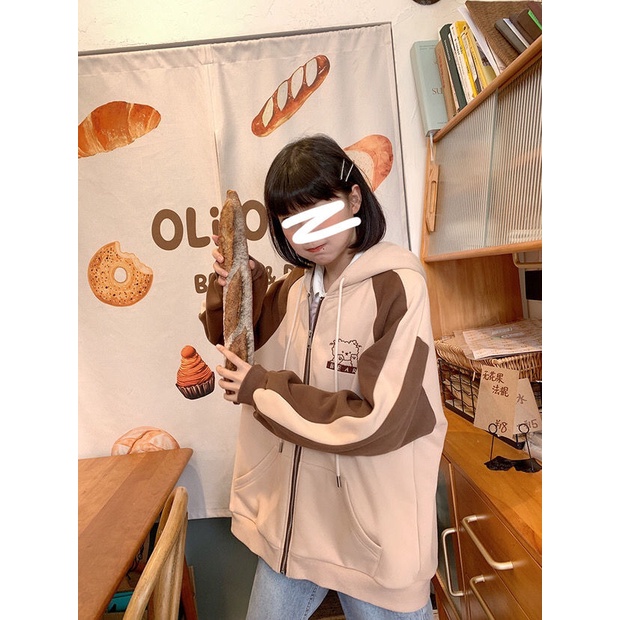 Tay Áo Ghép Dễ Thương Học Sinh Sinh Viên Hàn Quốc Hoang Dã Lỏng Lẻo Áo Len Áo Khoác | BigBuy360 - bigbuy360.vn