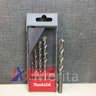 Bộ 5 mũi khoan tường, khoan bê tông đuôi kẹp 4.0-10mm Makita D-05175