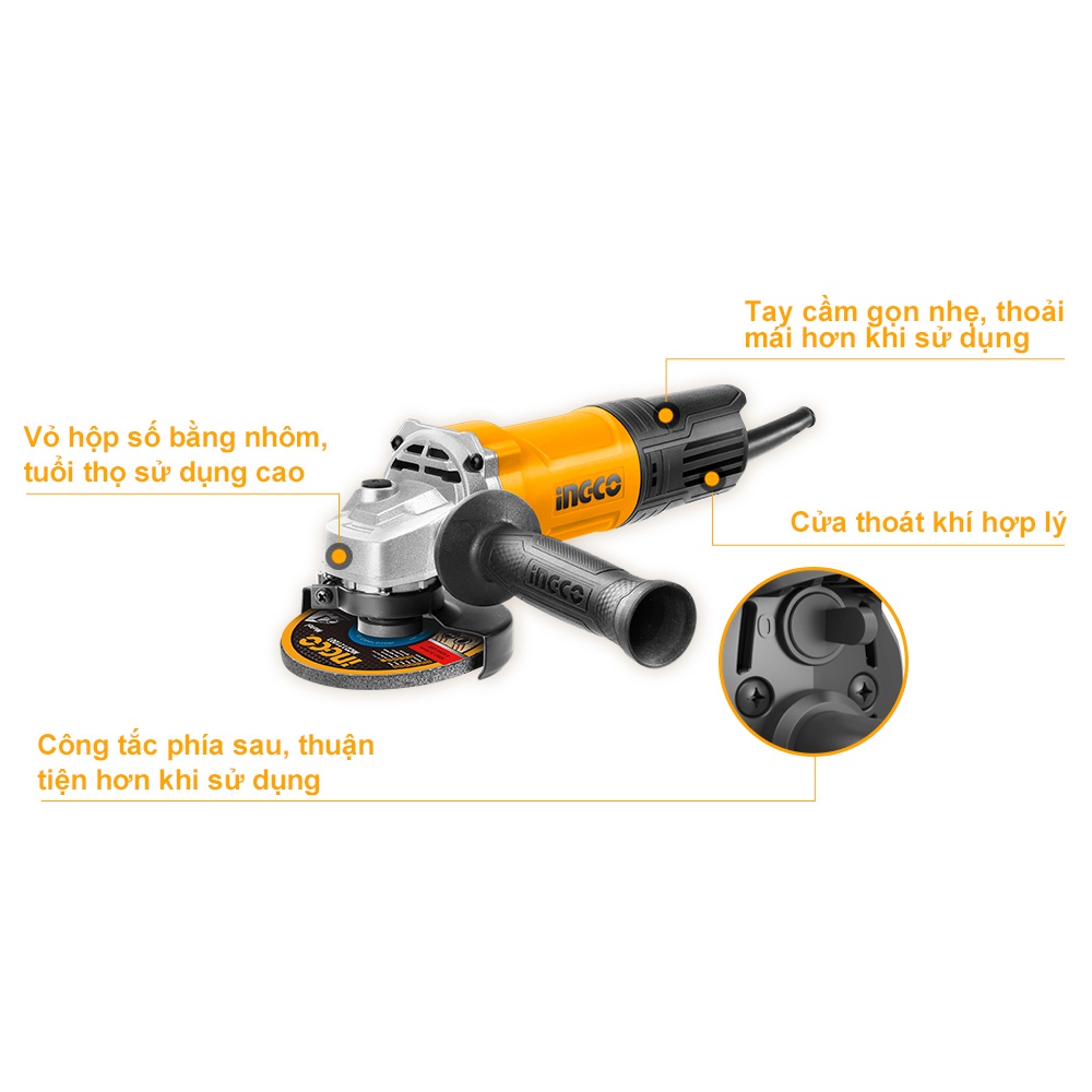Máy mài góc 100mm 750W hiệu Ingco AG750282