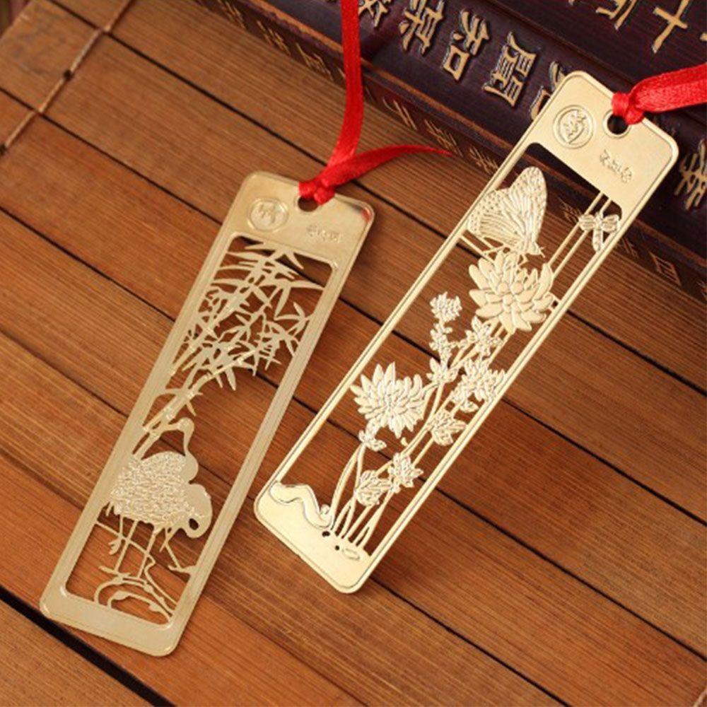 Thẻ Đánh Dấu Trang Sách Bằng Kim Loại Tinh Tế Phong Cách Trung Hoa
