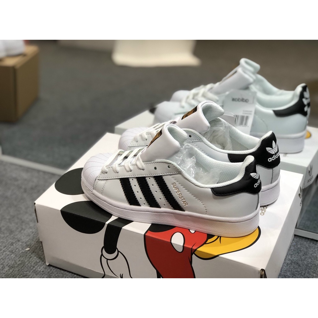 (FREESHIP - TẶNG MÓC KHÓA) Giày Thể Thao Sneaker Nam Nữ SUPERSTAR Sò Tem Vàng Trắng Vạch đen CLEVER MAN STORE