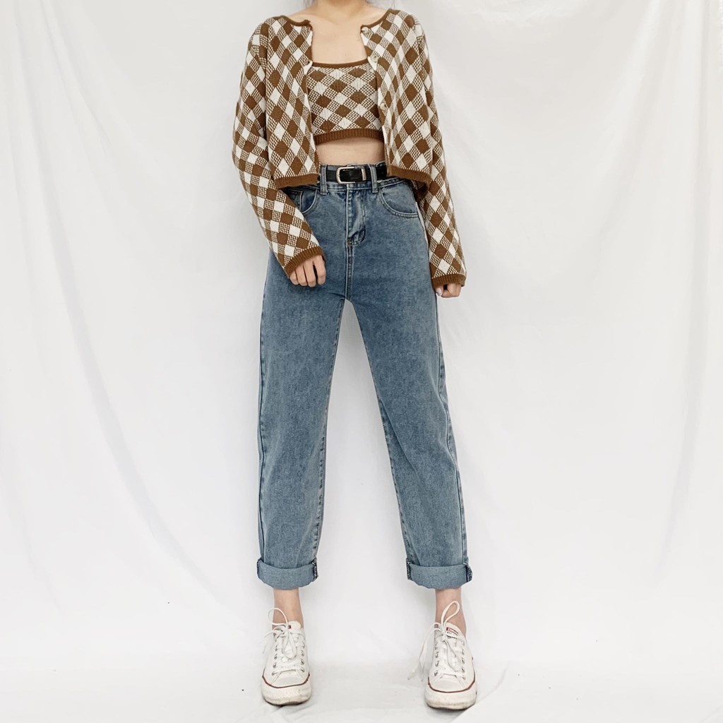 Quần Baggy Jeans Q1655ti cạp cao ống suông | BigBuy360 - bigbuy360.vn