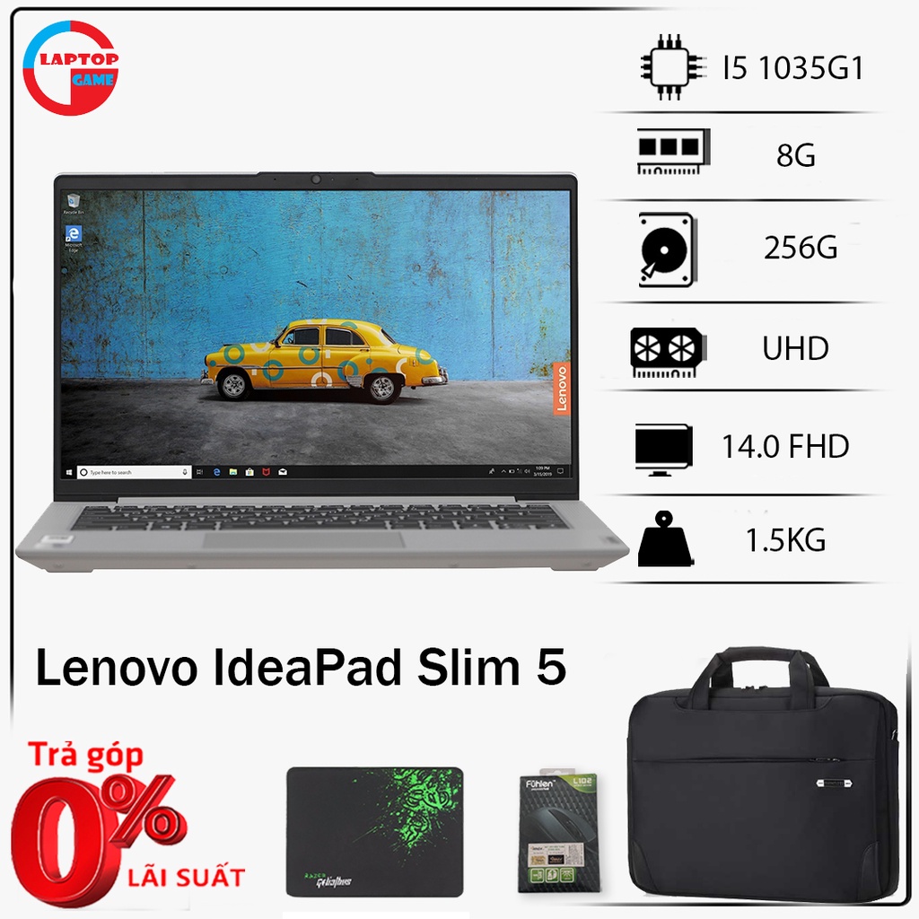 [REF] Laptop Lenovo IdeaPad Slim 5 14IIL05 (i5 1035G1, 8G, 256G, 14IN FHD) laptop chơi game cơ bản đồ họa