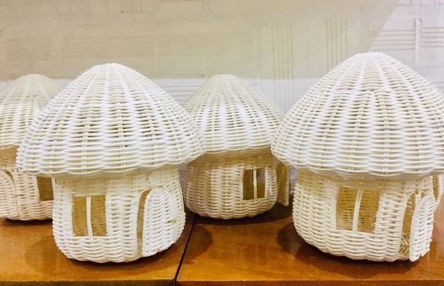 Nhà nấm bằng mây, Nhà mây hình nấm trang trí, đồ chơi an toàn cho em bé