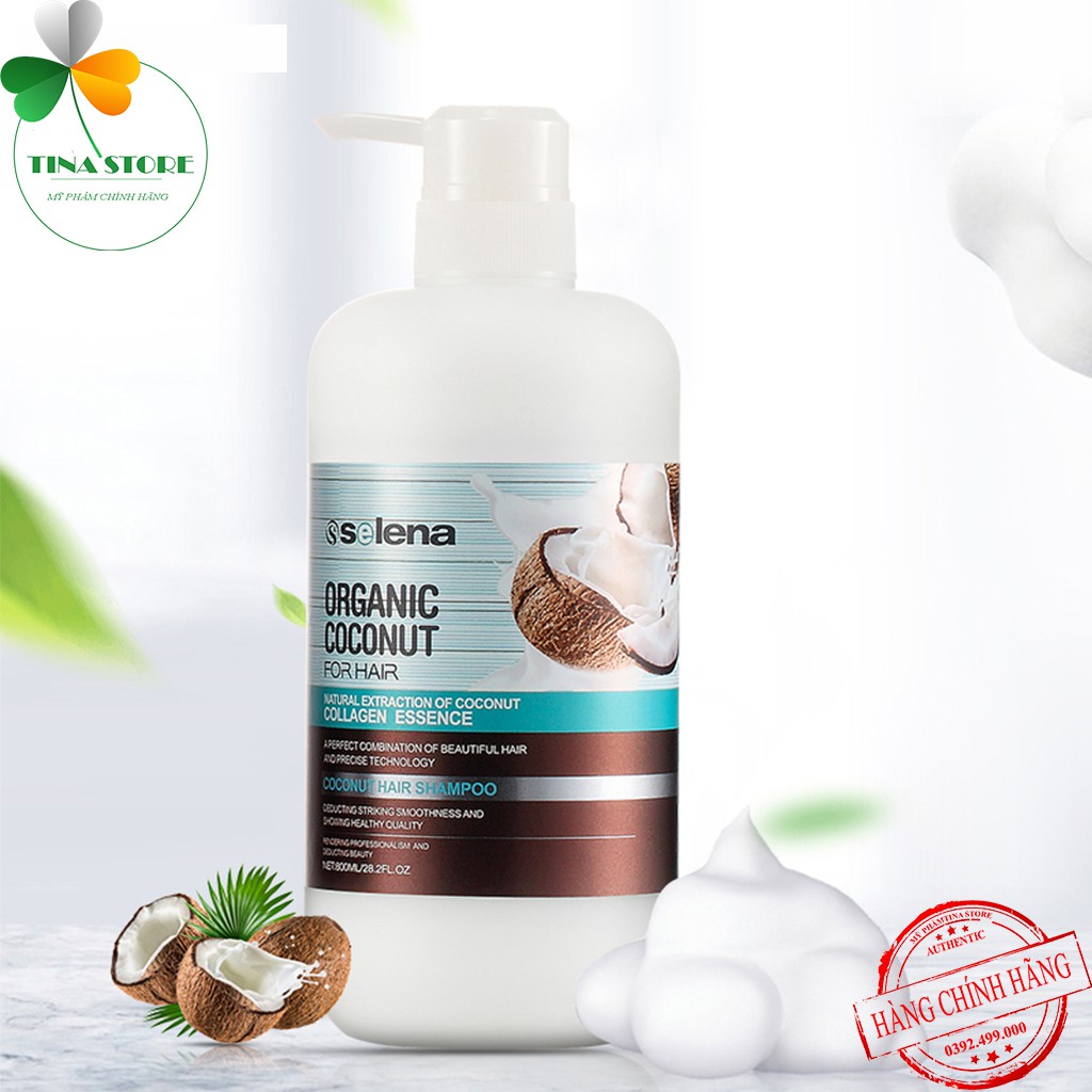 Miễn Ship🔥Cặp Dầu Gội Xả DỪA SELENA ORGANIC Ngăn Ngừa Rụng Tóc, Phục Hồi Tóc Khô Xơ, Hư Tổn, Ngăn Ngừa Gàu |  Chính Hãng | BigBuy360 - bigbuy360.vn