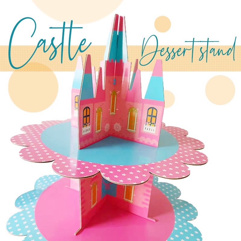 Kệ đựng cupcake trang trí tiệc hình lâu đài