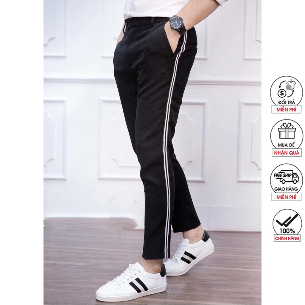 Quần tây nam dáng lửng ( SỌC KẺ TRẮNG)