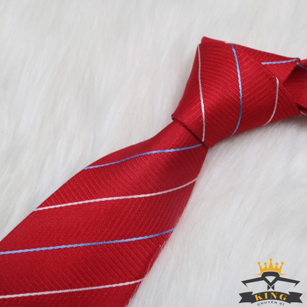 Cà vạt nam đỏ KING công sở, bản lớn to 8cm ( C054 )