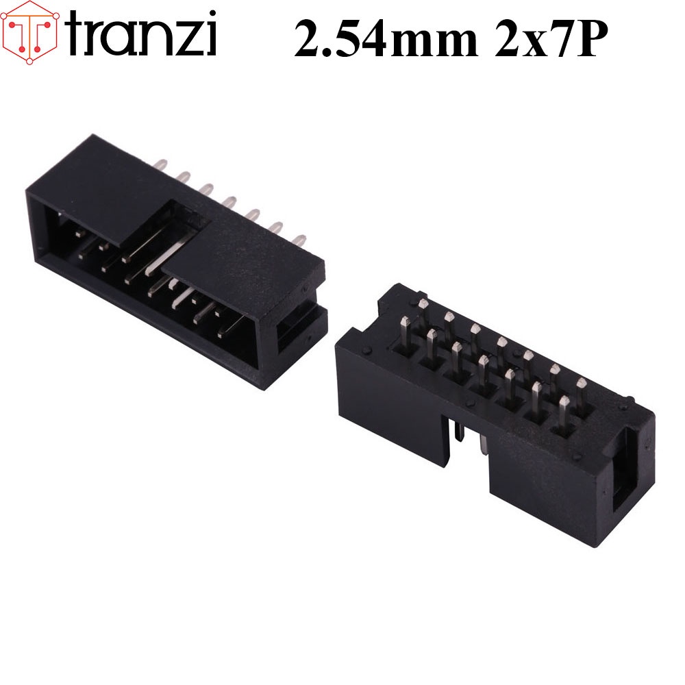 Giắc cắm header 2.54mm IDE IDC DC3 2x7P chân cắm thẳng đen - túi 10 cái