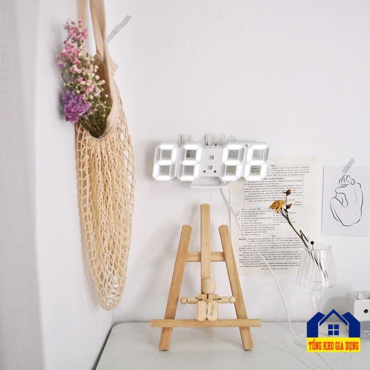 Đồng hồ kĩ thuật số 3D led phong cách hàn quốc, đồng hồ điện tử USB treo tường
