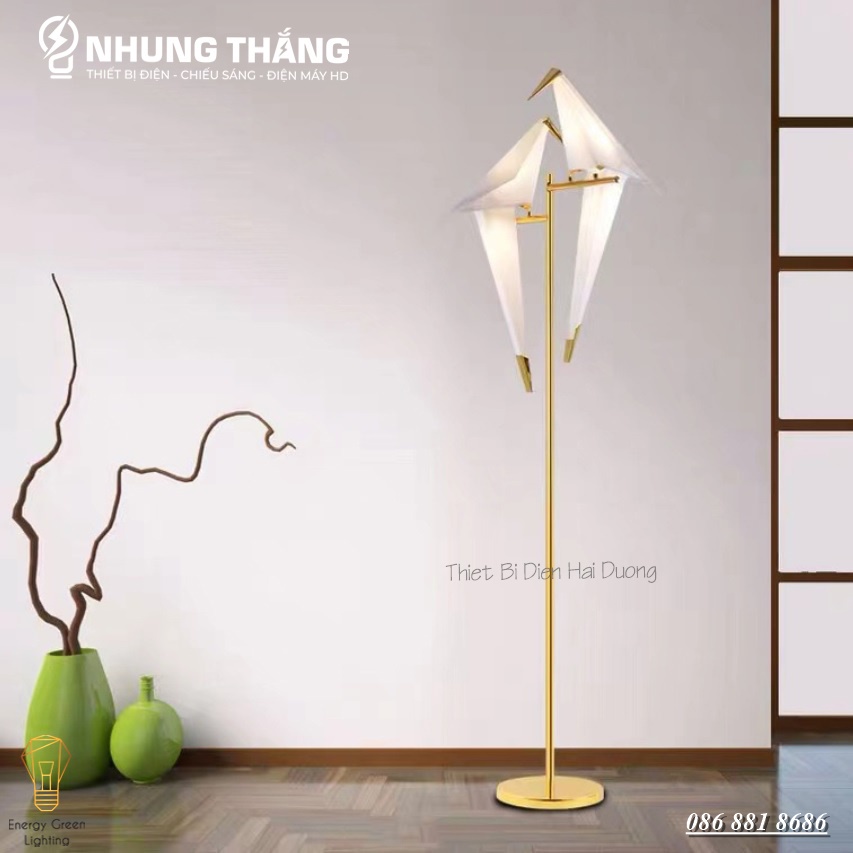 Đèn Cây Đứng 2 Chim Hạc Cao Cấp DB-C2 - Cao 182cm - Kiểu Dáng Sang Trọng - Trang Trí Phòng Khách,Phòng Ngủ,Đọc Sách